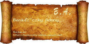 Benkóczky Adony névjegykártya
